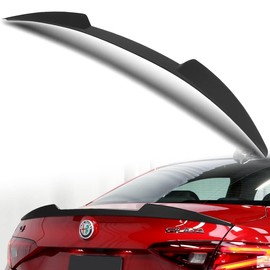 HYPERSPEED W-Power Trunk Spoiler Wing Lid Rear Tail Lip kit ABS V-Style Fit for 2017 2018 2019 2020 2021 2022 2023 Alfa Romeo Giulia, Car Mods Exterior Accessories Replacement Assembly (Primer Black)