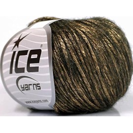 Rock Star, Gold, Black, Metallic Shine, Soft Nylon Merino Wool Acrylic Blend Yarn, 50 Gram