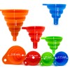 Qgond 4-Pack Collapsible Silicone Kitchen Funnel Set | Small &
