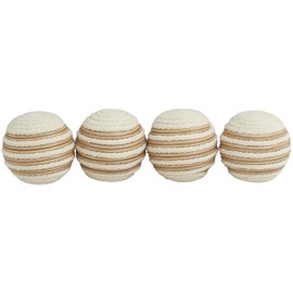 Deco 79 Jute Rope Handmade Decorative Orbs & Vase Filler Decorative Ball Decorative Balls, Set of 4 Vase Filler 4" D, White