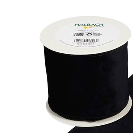 FloristryWarehouse Black Christmas Velvet Fabric Ribbon 100mm (4") Wide on 8m roll Wired Edge