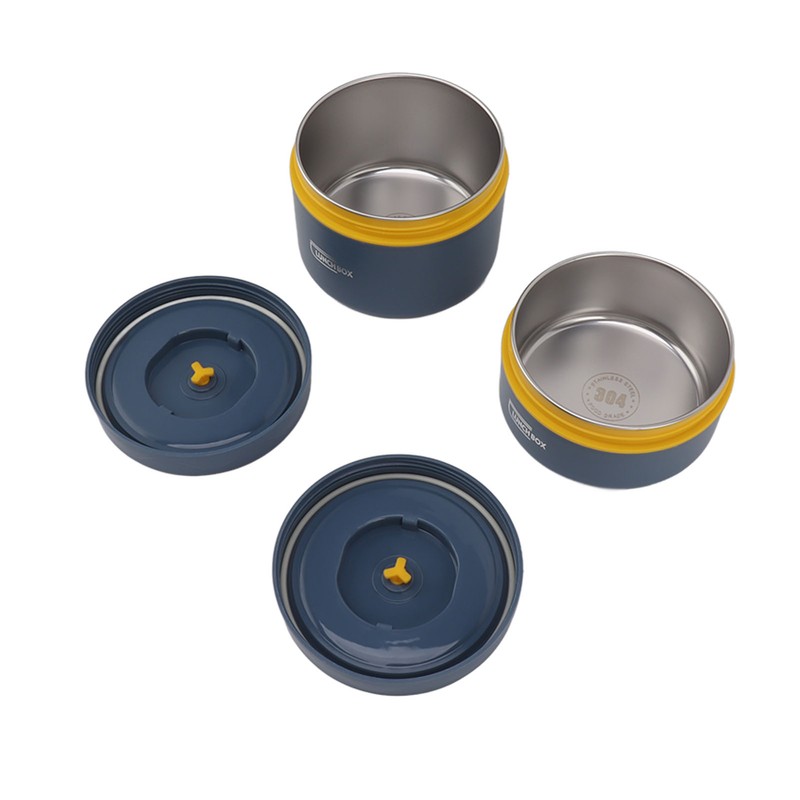 Bento Lunch Box Round with Lid Bag Leakage Proof Stainless