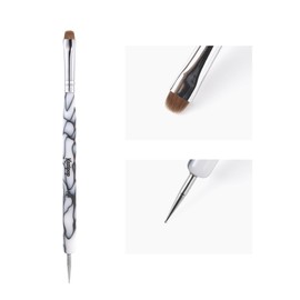 KAZIPOP French Dual-End Nail Brush Kolinsky Sable Professional Gel Acrylic Nail Art Tool for Nail Extensions Dotting Tool 3D Nail Art Manicure Pedicure and Salon at Home (2#)