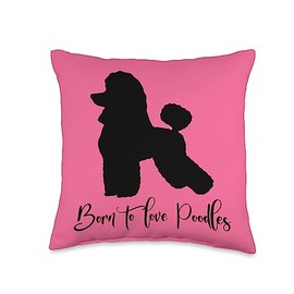 Poodlesque Apparel For Poodle People Lover's Classy Poodle Throw Pillow, 16x16, Multicolor