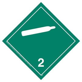 Division 2.2 Non-Flammable Gas Placard 10-pk. - 10.75" x 10.75" Polycoated Tagboard for Temporary Applications - J. J. Keller - Complies with International Hazmat Placard Requirements