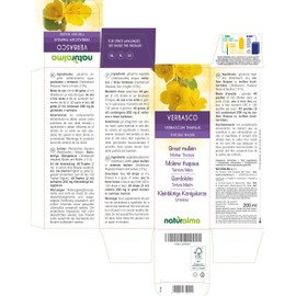 Small-flowered mullein (Verbascum thapsus) flowers and leaves, alcohol-free mother tincture, Naturalma liquid extract drops, 200 ml, dietary supplement, vegan