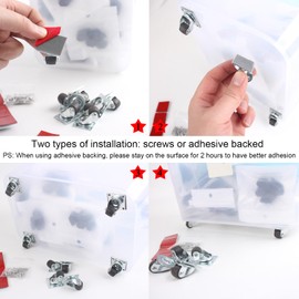 Mini Caster Wheels 0.5 Inch Low Profile Rubber Tiny Swivel Casters, Steel Top Plate Self Adhesive Caster Wheels for Small Appliances, Furniture, Toy Cart Storage Boxes & Bins 8 Pack