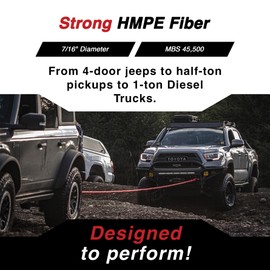 Yankum 7/16" Soft Shackle with Chafe Sleeve (Red Chafe Sleeve), Soft Shackles for Recovery Made in The USA, Soft Shackle Recovery kit,Rope Shackle, Soft Shackle Recovery kit