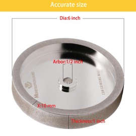 MORESUPERHARD CBN Grinding Wheel 6 inch 320 Grit,1/2" Bore,1" Wide,for All Kinds of 6 inch Bench Grinders,for Sharpening High Speed Steel Tools WoodTurining Tools(320 Grit)