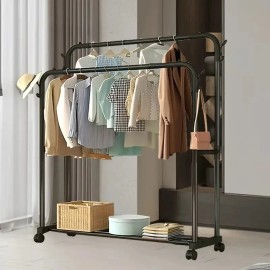 American In-stock Floor-standing Coat Rack, Home Balcony Hanger, Simple Indoor Single and Double Pole, Large Capacitycolor: White, size: Xxl