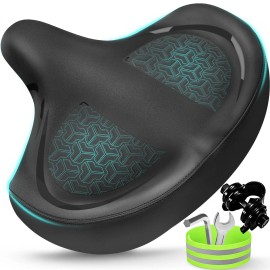 Twomaples Bicycle Seat, Bike Seat for Women Men Extra Comfort Wide, Oversized Comfortab...