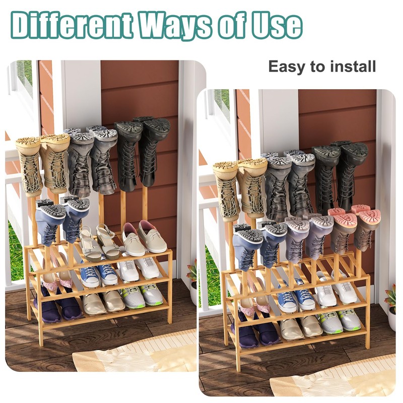viewcare Boot Rack with Shoe Rack, Boot Rack Organizer Tall
