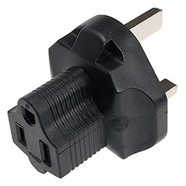 SF Cable, 3 Prong Plug Adaptor. USA NEMA 5-15R Receptacle to Fused UK BS1363 3 Prong Plug YL-6015/YL-6115