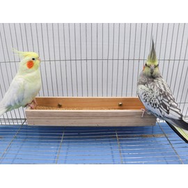Bird Parrot Wooden Feeding Cups, Natural Wooden Parrot Bird Perch Stand, Birds Food Dish, Bird Cage Food Standing Feeding Perch Bowl Toy for Small Animal Parrot, Rat, Parakeet, Budgies, Love Birds