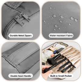 Makeup Bag, 3 Pcs Cosmetic Bags Women Large Travel Makeup Organizer Portable Waterproof Toiletry Bag with Handle for Girls Women