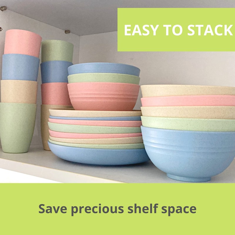 Unbreakable Wheat Straw Dinnerware Sets (28pcs) - The Simply Avocado