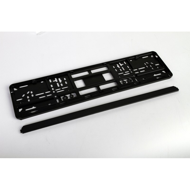 Standard Black Euro License Plate Holder - Universal Mounting Frame/Bracket