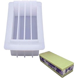 Large Loaf Soap Mold, Thick Lip Silicon Rectangular Mould Dividers, 8" Acrylic Partition Clapboard DIY Handmade Swirl Making Tool (Rectangular with Partition Clapboard)