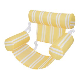 Flamingueo Water Hammock, Floating Seat, Headrest and Armrest, PVC and Polyester, Striped Design, 80 x 90 x 15 cm