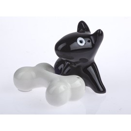By BERS Salt and Pepper Dog, Tickle & Boni M Dogs Bully Bull Terrier – Probably the World süßesten Salt Shaker, Great Present, white/black