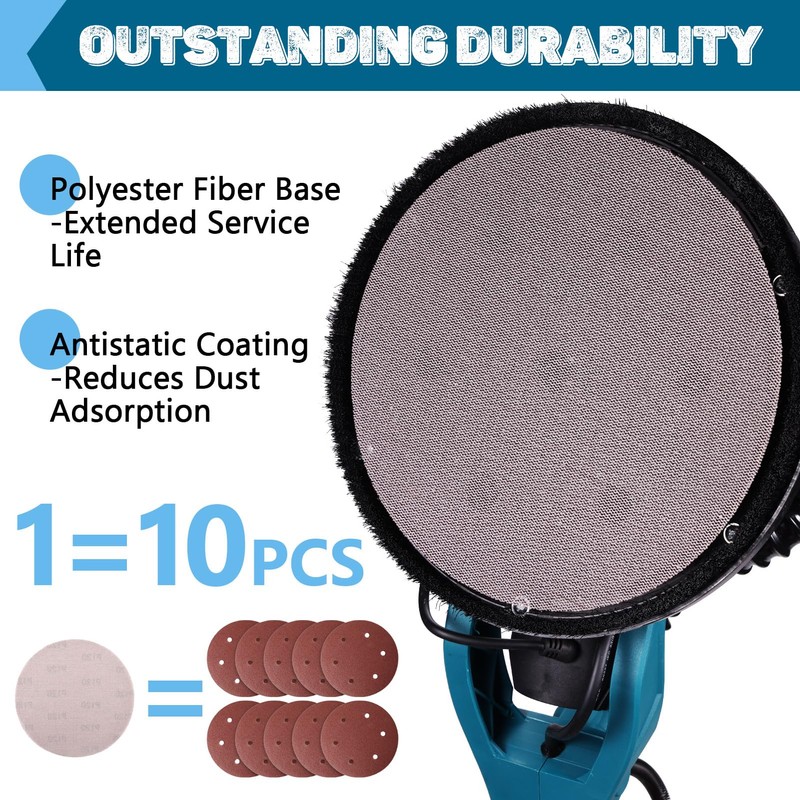 9-Inch Mesh Sanding Discs for Drywall, 150 Grit Hook &