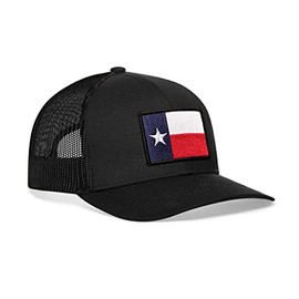 Texas Flag Hat – Texas Trucker Hat TX Baseball Cap Snapback Golf Hat (Black)