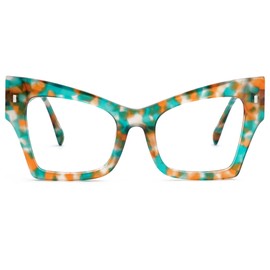 Zeelool ZJGX654633 - Marco elegante de mariposa con lente transparente sin receta para mujer, Zjgx654633-02 Naranja, Medium