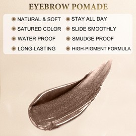 LAVONE Kit De Plantillas Para Cejas, Trío De Plantillas Con Lápiz Impermeable, Pomada, 20 Plantillas, Pincel Doble Y Aplicador De Esponja - Morena