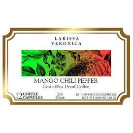 Mango Chili Pepper Costa Rica Decaf Coffee (Single Serve K-Cup Pods) (Gourmet, Naturally Flavored, Whole Coffee Beans) (12 pods, ZIN: 578448) - 3 Pack