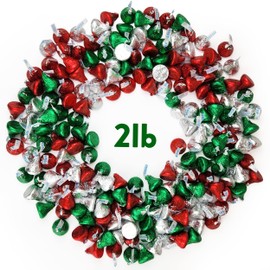 Hersheys Kisses Christmas Kisses Milk Christmas Chocolate Candy – Bite-Size Bulk Candy Individually Wrapped Chocolate Treats – Delicious Treats for Christmas, Birthdays, Easter (2 Lb)
