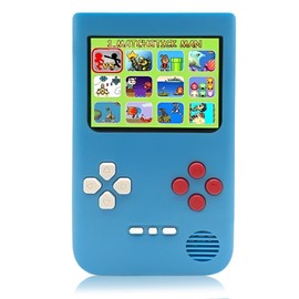 Handheld Game Console -2.4-inch HD Screen, 218 Video Games, Mini Arcade Electronic Toy Birthday Gift, Suitable for Children and Adults, Needs 3 AAA Batteries (Blue)