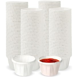 Seuqhck 1000 PCS White Disposable Paper Cups, 0.5 oz Sample Souffle Portion Cups with Water Proof Lining, Small Mouthwash Cup for Travel, Picnics, Parties, Barbecues, Jello Shots, Juice, Dessert