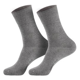 Women's Comfort Socks (6 Pairs) Wide Waistband without Rubber High-Quality Cotton No Cutting Wide Comfort Waistband Low Pressure Seams, Robust and Dimensionally Stable, gray