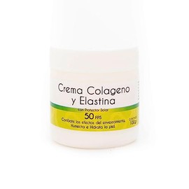 Crema de Colageno Con Elastina 50 FPS Lenico 100 gr - Humecta y repara la piel, difumina signos de la edad, con un toque de protector solar           