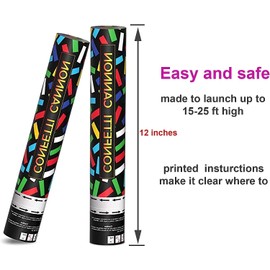 Yuanbigtai Confetti Cannons Multicolor Party Poppers Confetti Shooters,Biodegradable 100% and Air Powered Party Confetti Popper Perfect for Birthday, Graduation,and Other Party Or Celebration (4PCS)