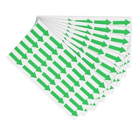 PATIKIL Small Arrow Sticker Label 1.2 x 0.5 Inch Pack of 180 Glue Colour Coding Sign Stickers for Gas Direction Inspection Error Marking Green