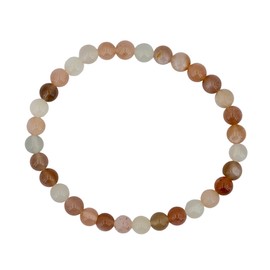 Taddart Minerals - 6mm Natural Gemstone Ball Bracelet on Elastic Nylon Thread - Handmade, Rubber
