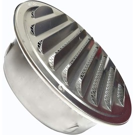 JKOVRME 4Inch Louvered Grille Cover Vent Hood Wall Air Vents with Built-in Fly Screen Mesh - 304 Stainless Steel Ventilation Outlet (4 Inch)