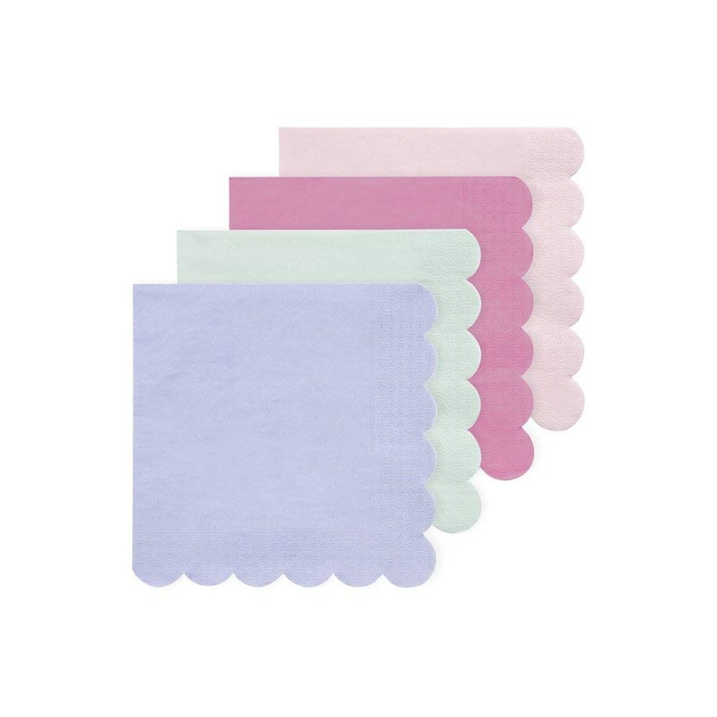 Meri Meri Disposable Paper Napkins (Pack of 20), Scalloped Edge,