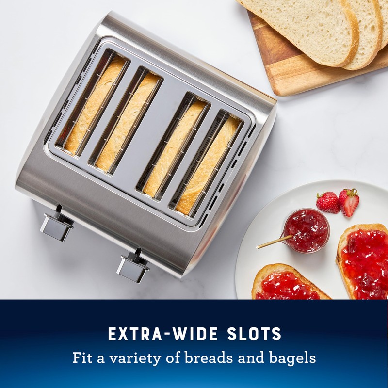 Oster 4 Slice Toaster, With 7 Browning Settings, Extra Wide