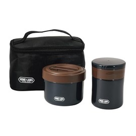 Pearl Metal DC-6066 Home Label Lunch Box, Lunch Jar, Noodle Bento Box & Soup Pot, Navy