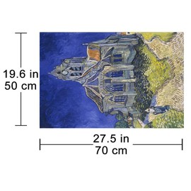 DOUBLETOP Vincent Van Gogh's Famous Oil Painting Orville Church 1000 Pieces of Cardboard Adult Jigsaw Puzzles Art Fun Puzzle Toy Wall Decoration Warm Parent-Child Activities