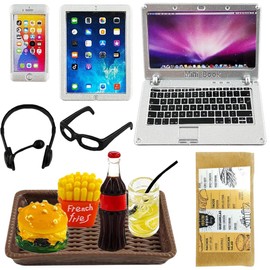 Pack of 12 Miniature Laptop Dollhouse, 1:12 Gnome Accessories, Christmas, Dollhouse Mini Laptop Set, Miniature Computer Dollhouse, Gnome Accessory Set, Dollhouse Accessories Christmas (Electronics)