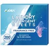AIDEA Laundry Detergent Sheets, Unscented-(200 Loads) 100 Sheets, Laundry Sheets