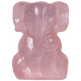 Ytbeoxk 2 Inch Crystal Elephant Decor Statues, Rose Quartz Cute Sitting Elephant Figurines, Reiki Healing Crystal Carved Animal Statues, Home Office Desk Hand Carved Decor Gifts for Women