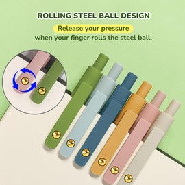 UIXJODO Gel Pens, 12 Pcs Black Ink Pens for Women, 0.5mm Fine Point Smooth Writing Pens, High-End Series Retractable Pens for Journaling Note Taking (12 Pcs Gold Morandi and Vintage)