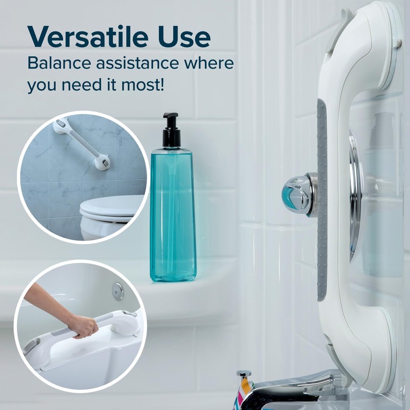 SlipX Solutions 17” Safe Grip Shower Grab Bar, Extra Long