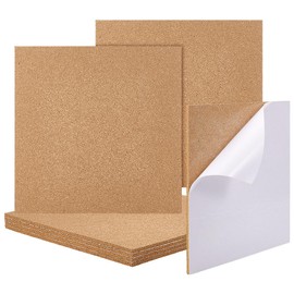 PH PandaHall 10pcs Cork Board, 12"x12" - 1/4" Cork Tiles Square Pin Board Bulletin Board Self Adhesive Corkboards Mini Wall Bulletin Boards for Wall for Home Office School Display Boards Decor