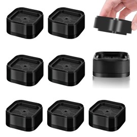 PHMING Pack of 8 Furniture Risers, Stackable Washing Machine Feet, 3.5 cm Table Leg Extension, Black Adjustable Furniture Riser, for Chairs, Sofa and Washing Machines