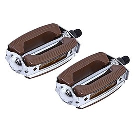 Alta Bicycle Krate PVC Metal Bike Pedals, Multiple Sizes & Colors (Brown/Chrome, 1/2")